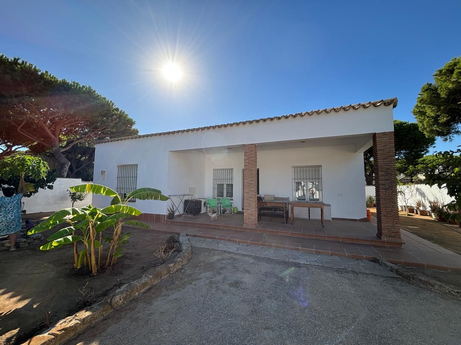 Vista exterior de Casa o xalet en venda en Chiclana de la Frontera amb Jardí privat i Terrassa