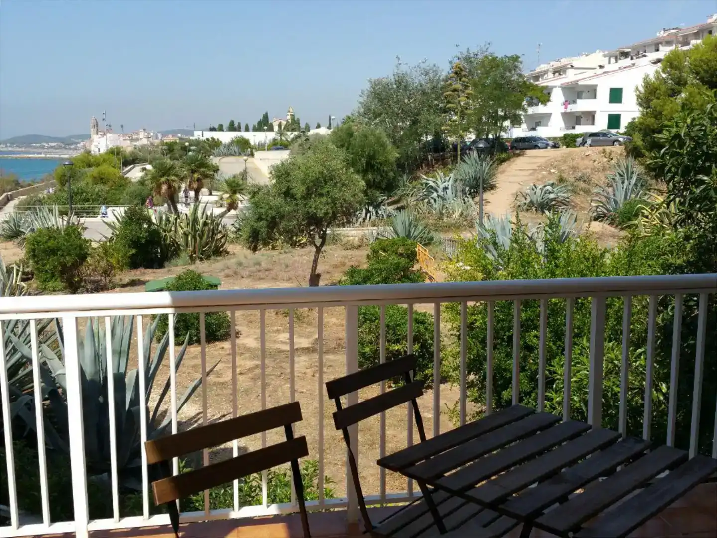 Terrassa de Casa adosada de lloguer en Sitges amb Aire condicionat, Jardí privat i Piscina