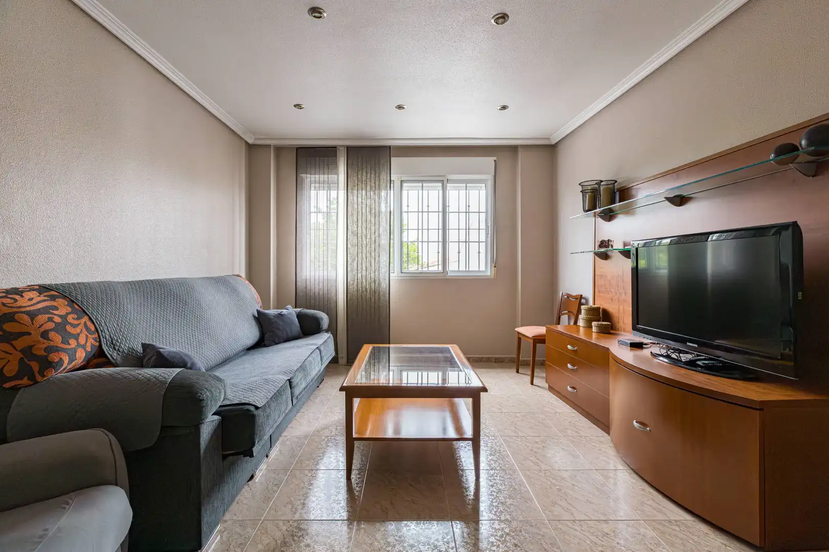 Sala d'estar de Dúplex en venda en Murcia amb Aire condicionat, Jardí privat i Terrassa