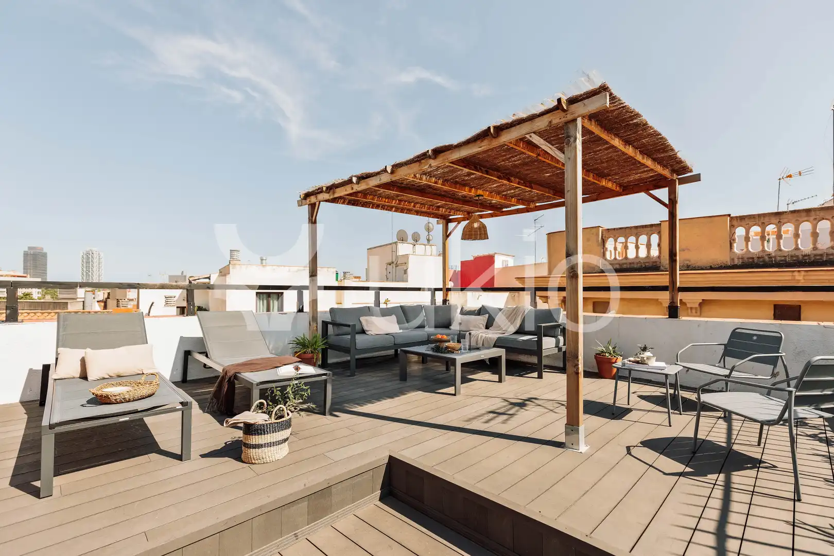 Terrace of Study for rent in Barcelona  with Air Conditioner, Heating and Terrace