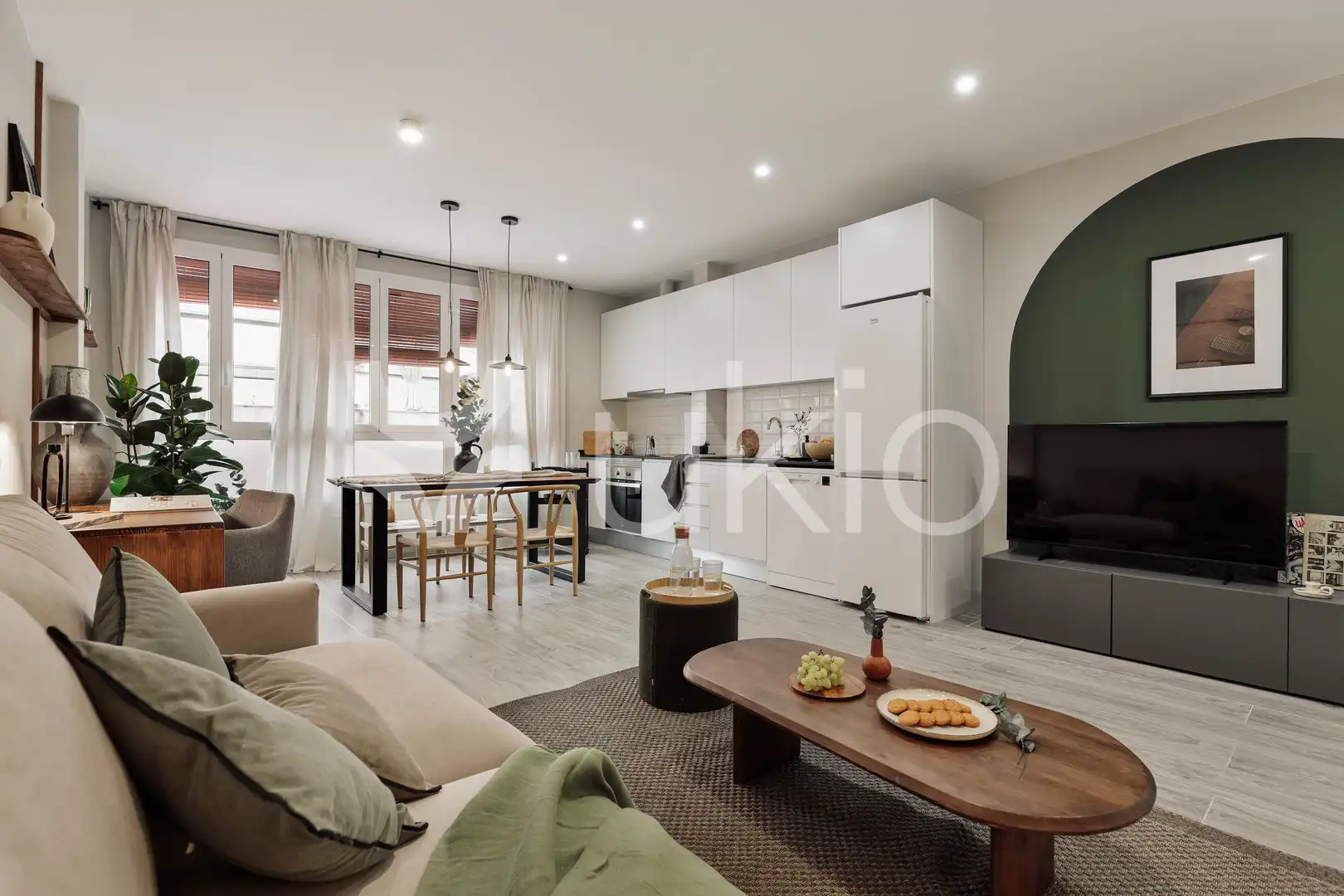 Living room of Apartments for rent in Barcelona  with Air Conditioner, Heating and Furnished