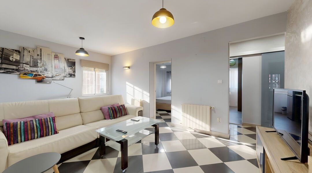 Living room of Flat for sale in  Madrid Capital  with Air Conditioner, Heating and Terrace