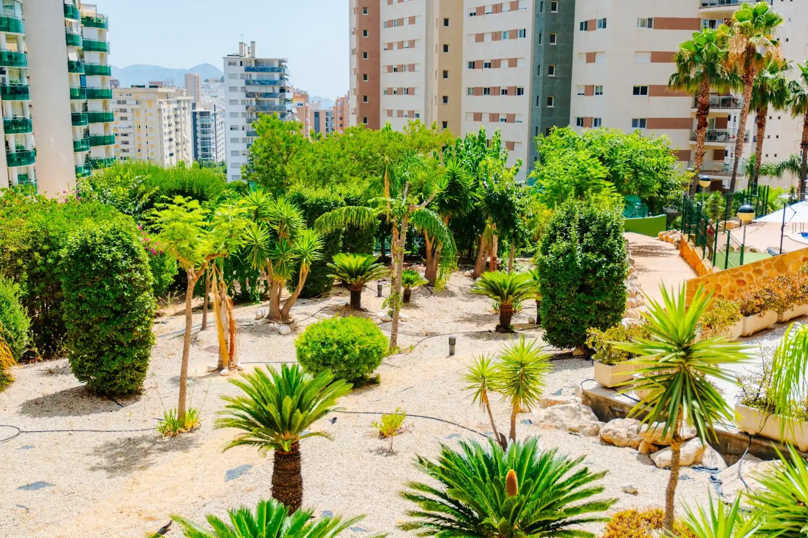 Jardí de Apartament de lloguer en Villajoyosa / La Vila Joiosa amb Aire condicionat, Calefacció i Jardí privat