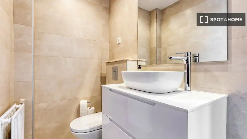 Bathroom of Flat for share in Madrid  with Air Conditioner, Terrace and Furnished