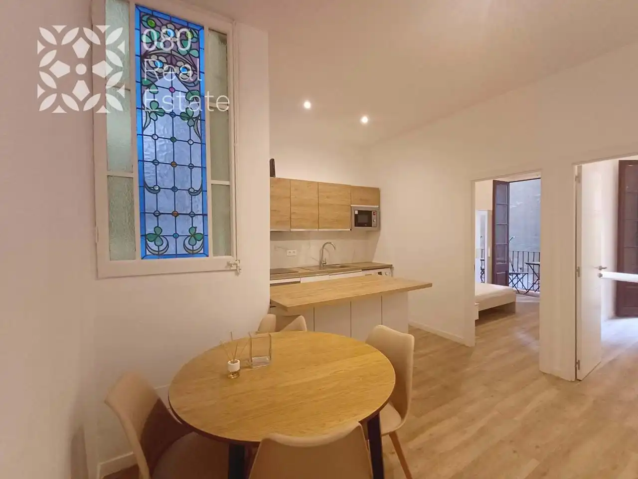 Cocina de Piso de alquiler en Barcelona con Parquet, Amueblado y Balcón