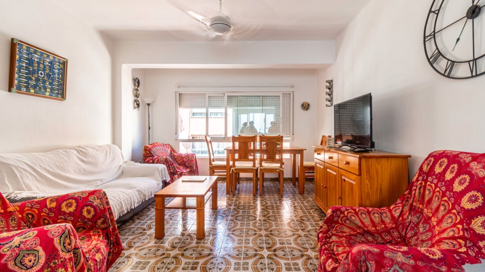 Living room of Flat for sale in Dénia  with Terrace, Furnished and Balcony