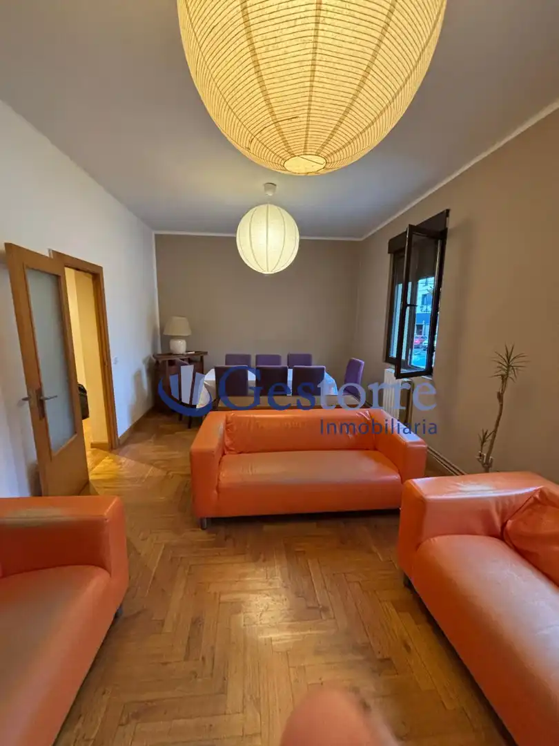 Sala d'estar de Pis de lloguer en Oviedo  amb Calefacció, Parquet i Moblat