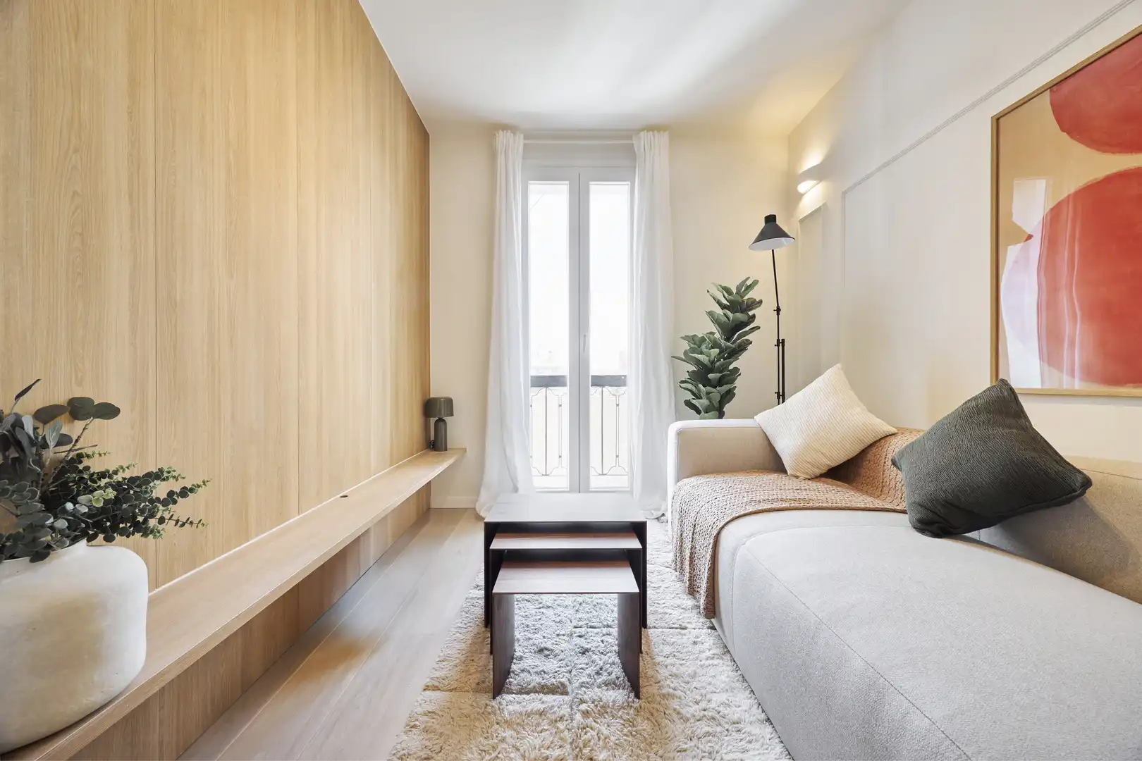 Schlafzimmer von Wohnung zur Miete in Madrid mit Klimaanlage und Balkon
