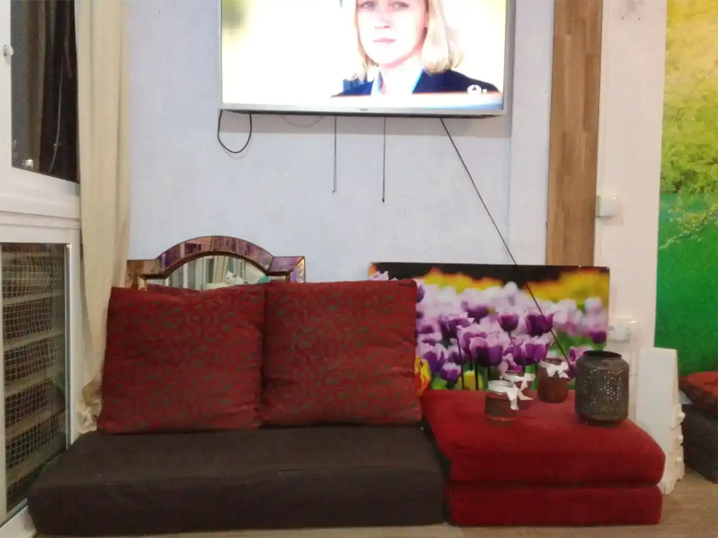 Sala de estar de Estudio de alquiler en Benidorm con Jardín privado, Piscina y Amueblado