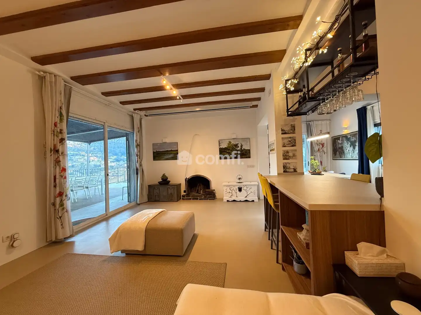 Sala de estar de Casa adosada de alquiler en Sant Vicenç Dels Horts con Aire acondicionado, Calefacción y Terraza
