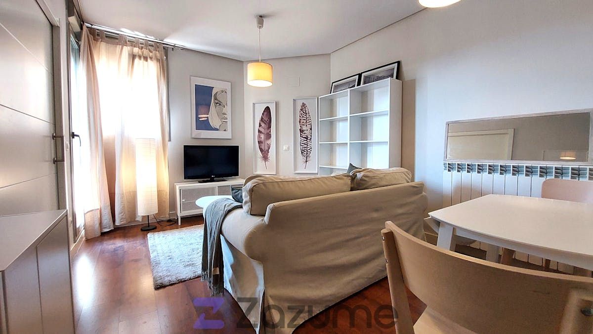 Living room of Flat to rent in  Madrid Capital  with Air Conditioner, Parquet flooring and Terrace