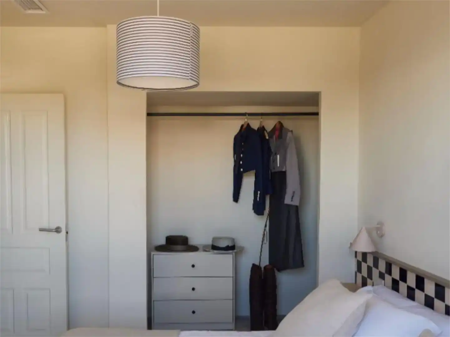 Schlafzimmer von Haus oder Chalet zur Miete in Almonte mit Klimaanlage, Privatgarten und Schwimmbad
