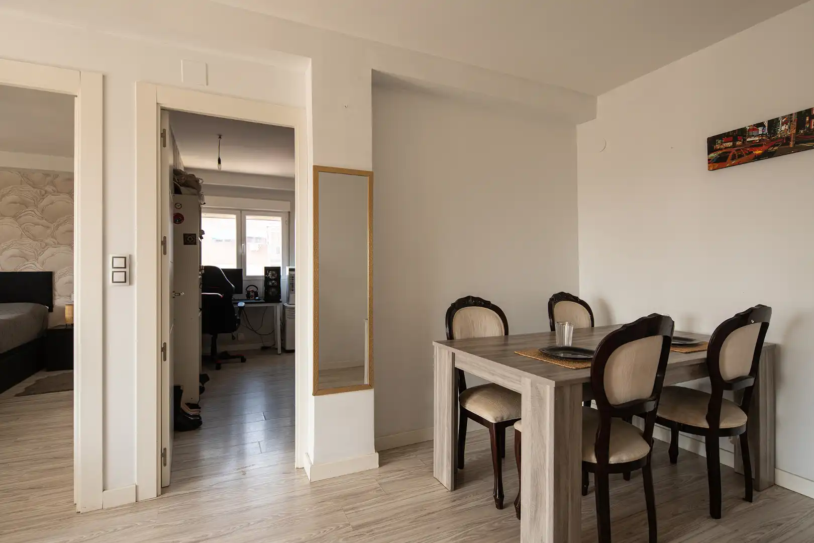 Dining room of Flat for sale in Granada  with Air Conditioner, Parquet flooring and Terrace