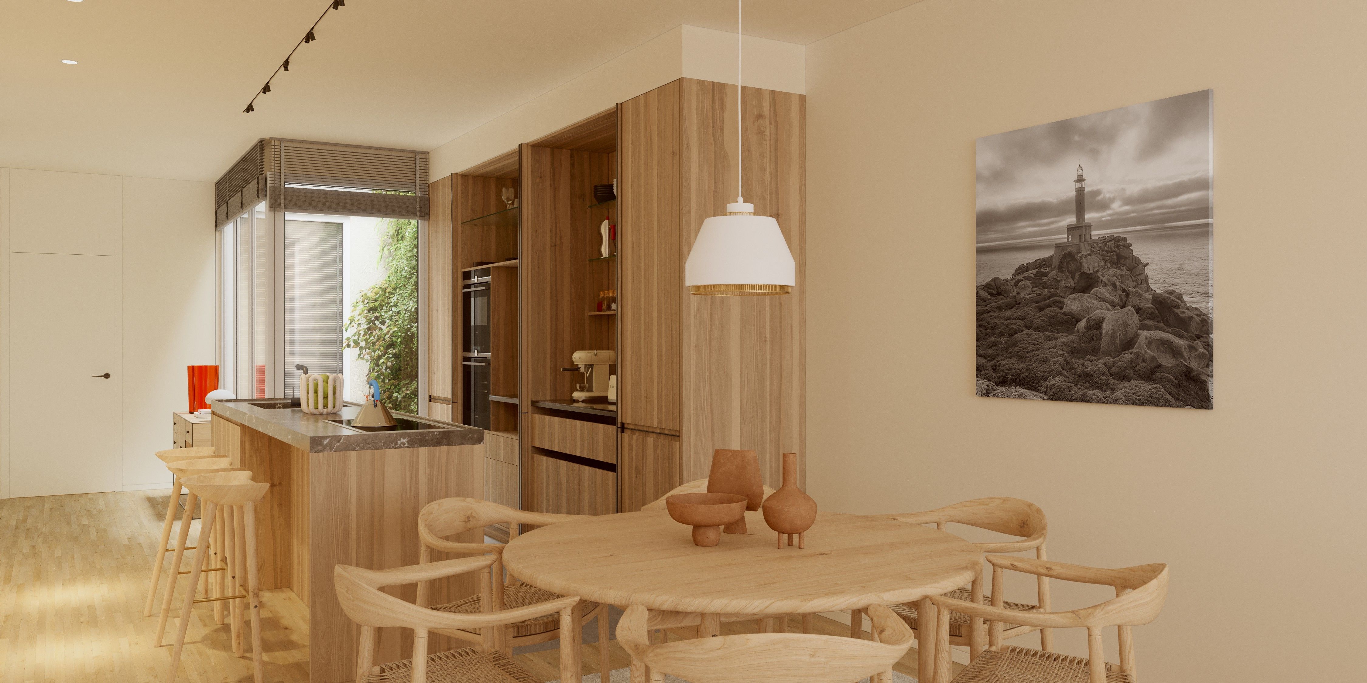 Kitchen of Apartment for sale in A Coruña Capital   with Heating, Parquet flooring and Terrace