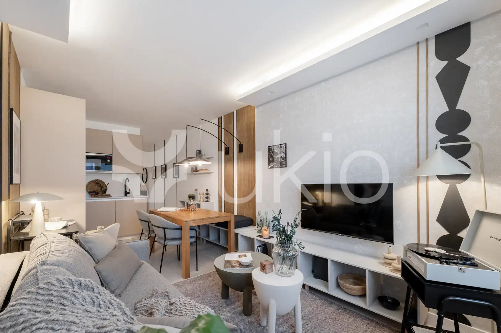 Sala de estar de Apartamento de alquiler en Madrid con Aire acondicionado, Calefacción y Amueblado