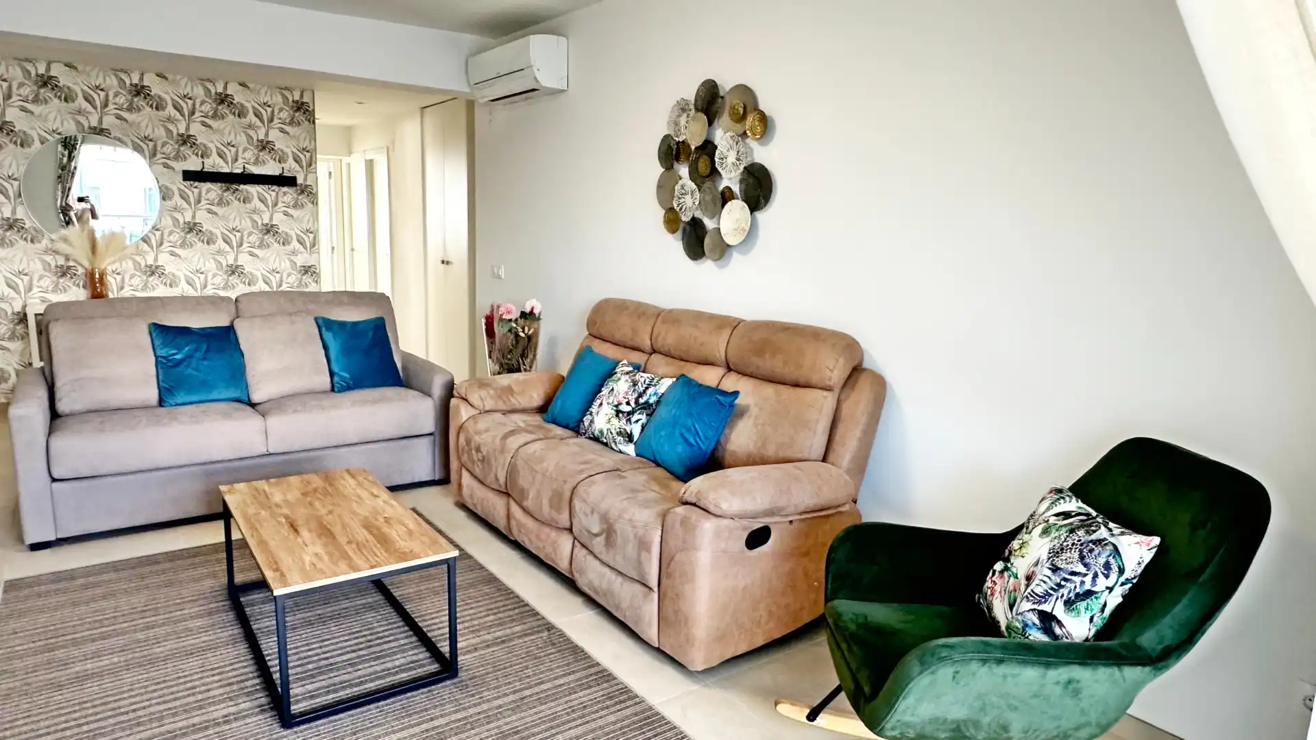 Sala d'estar de Apartament de lloguer en Gandia amb Aire condicionat, Calefacció i Moblat