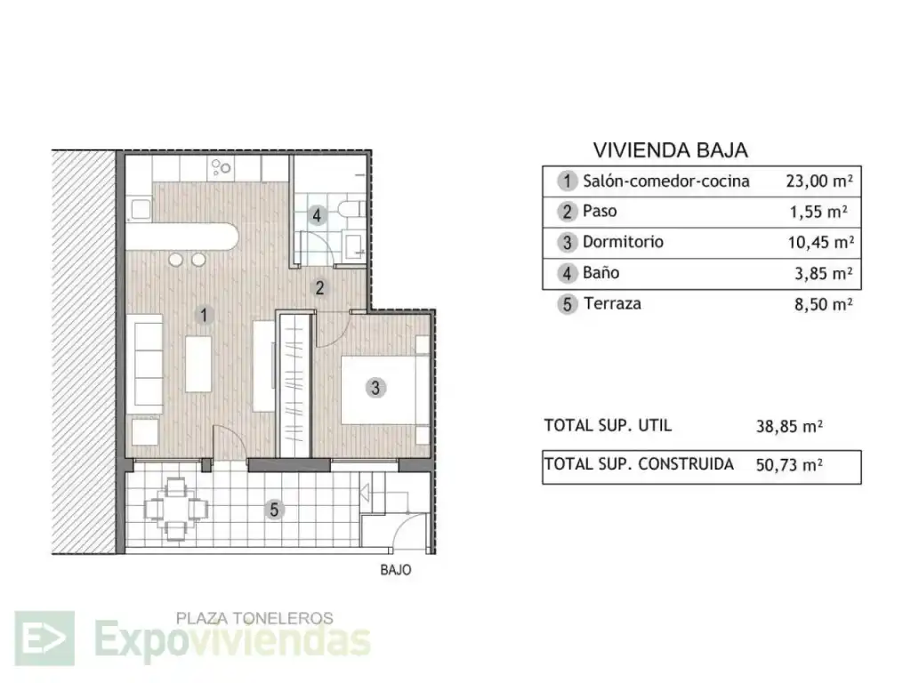 Apartamento con terraza en venta en Puerto de Mazarrón, imagen 7