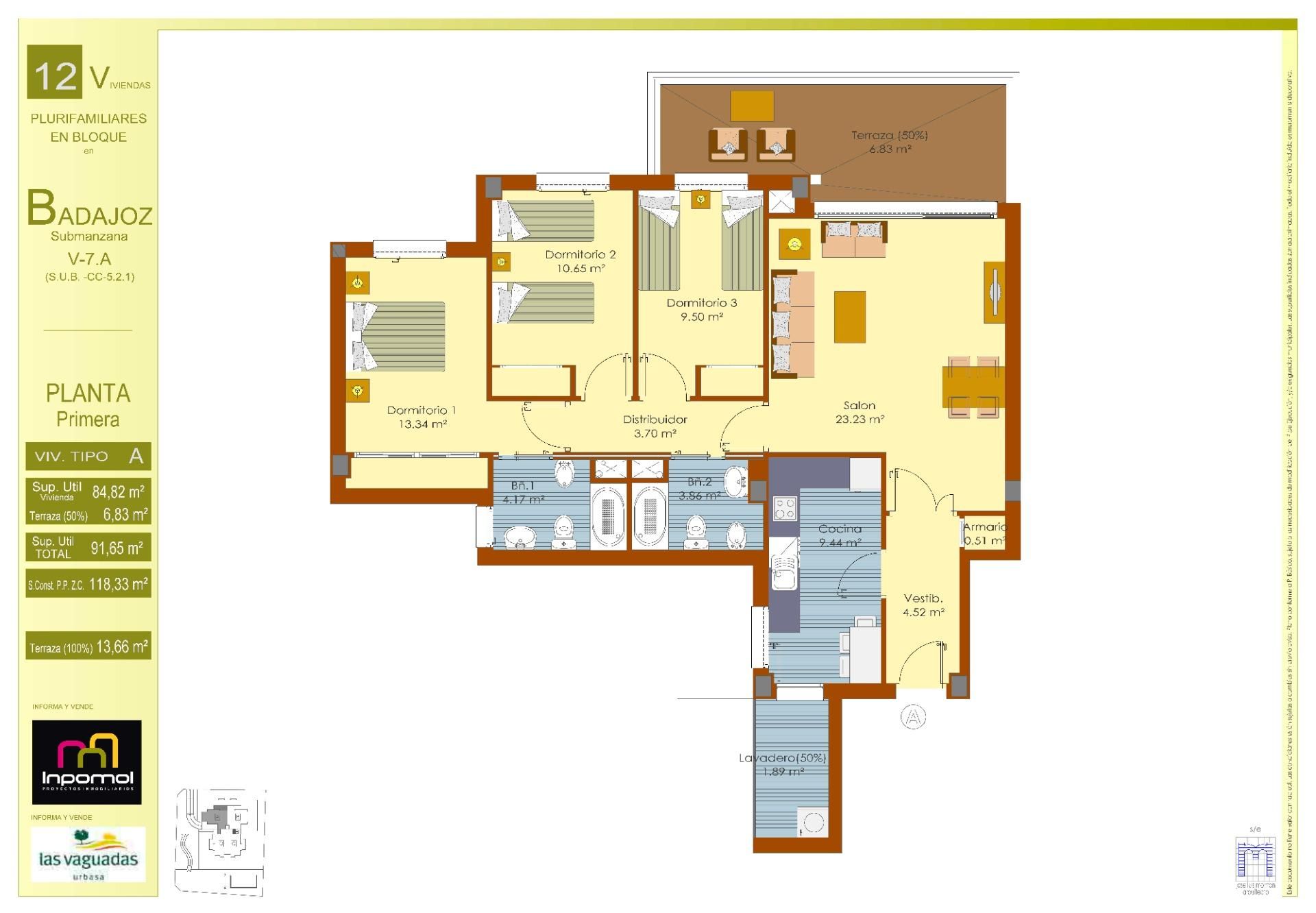 Flat for sale in Badajoz Capital  with Air Conditioner, Heating and Private garden