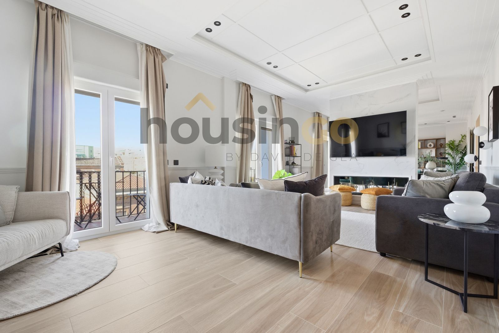 Sala d'estar de Pis en venda en  Madrid Capital amb Aire condicionat, Calefacció i Parquet