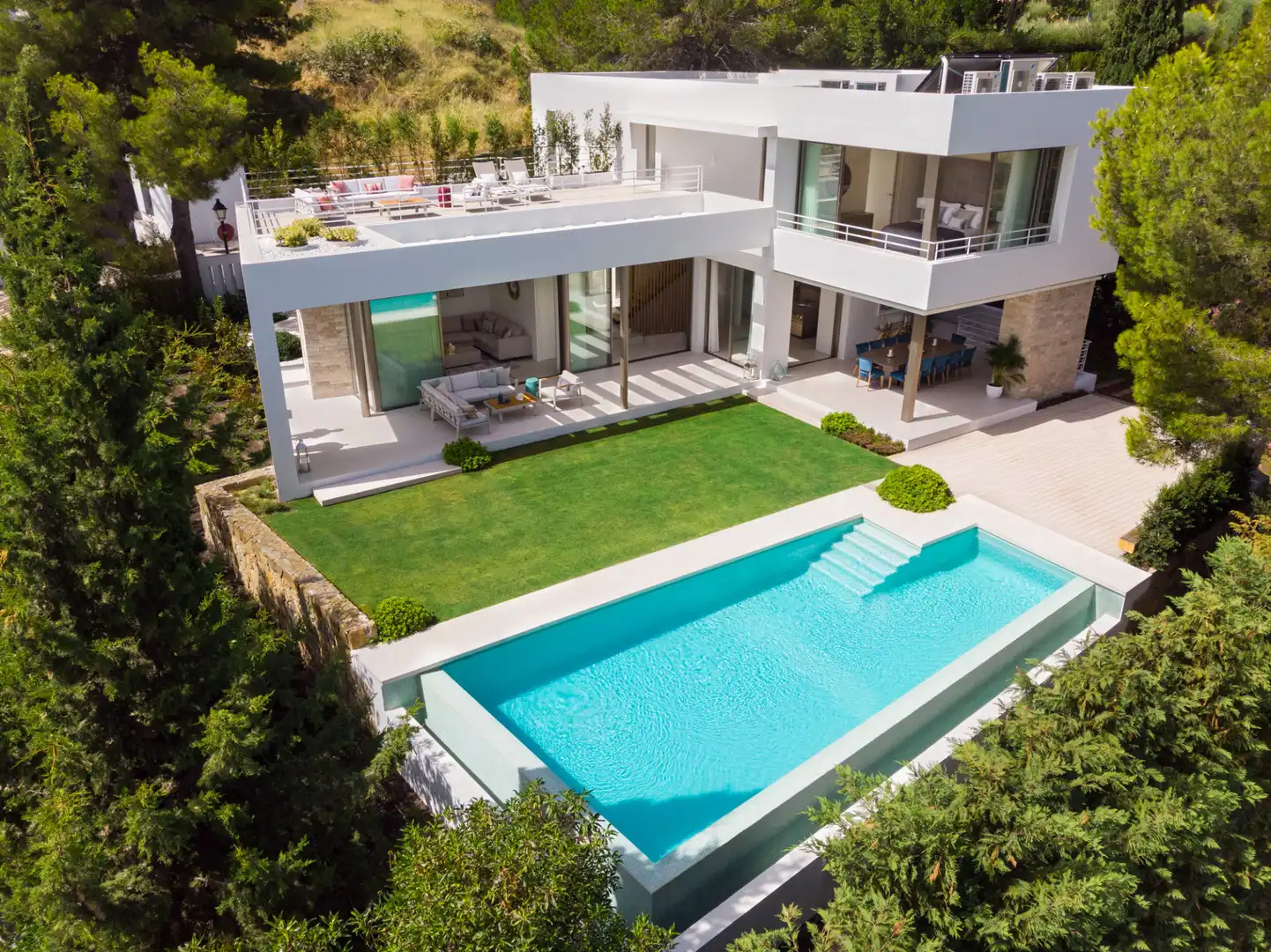 Piscina de Casa o xalet de lloguer en Marbella amb Aire condicionat, Jardí privat i Terrassa