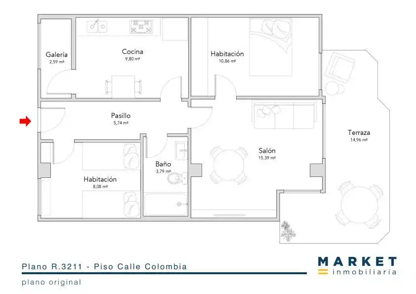 Piso en venta en Santa Pola con Terraza, Trastero y Amueblado