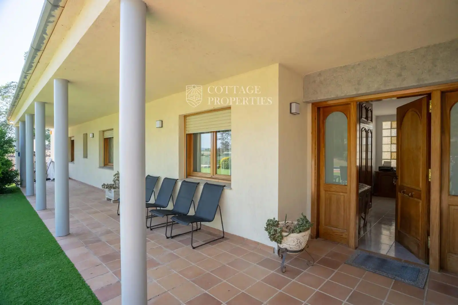 Terraza de Finca rústica en venta en Vilademuls con Aire acondicionado, Calefacción y Piscina