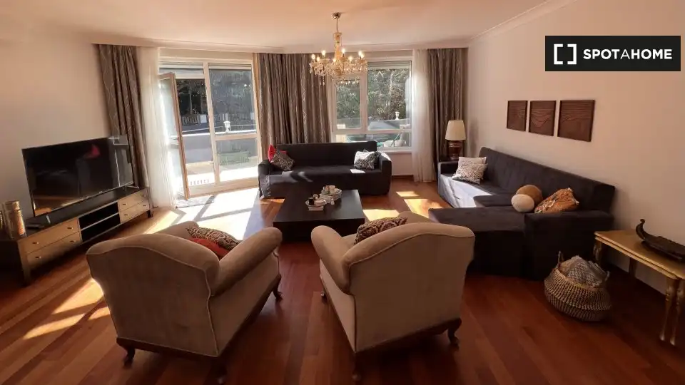 Sala d'estar de Apartament per a compartir en Osorno la Mayor amb Aire condicionat, Terrassa i Moblat