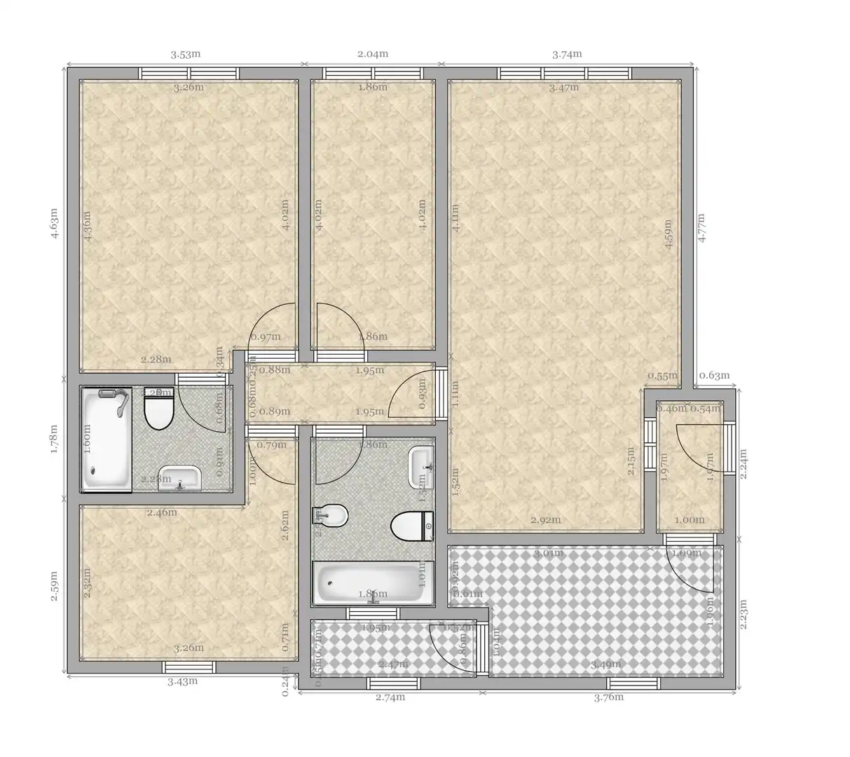 Wohnung zum Verkauf in Sevilla mit Klimaanlage