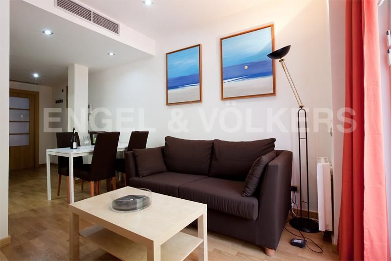 Living room of Apartment to rent in  Barcelona Capital  with Air Conditioner, Heating and Terrace