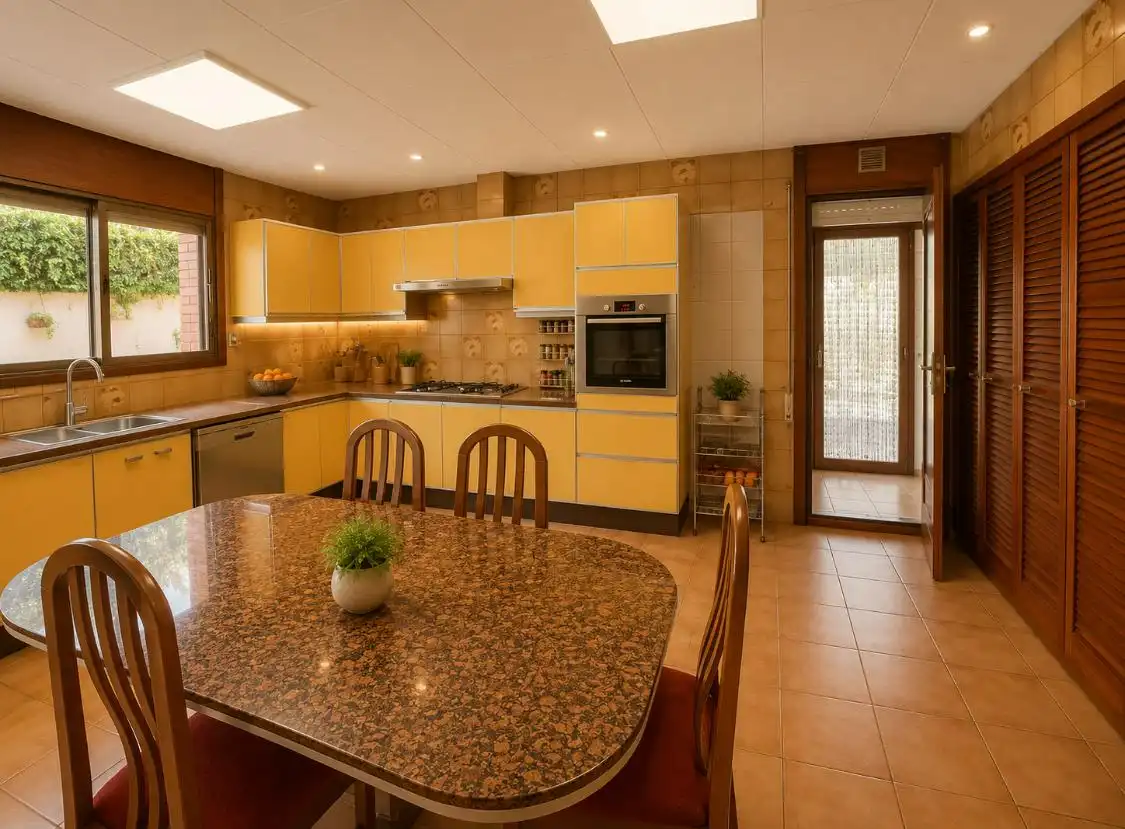 Cocina de Casa o chalet en venta en Badalona con Aire acondicionado, Jardín privado y Terraza
