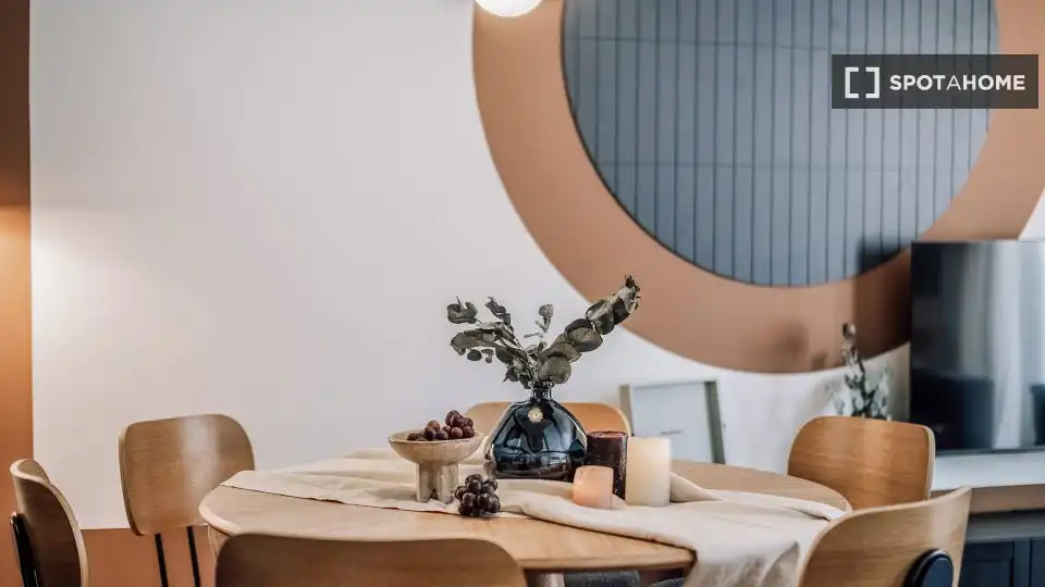 Esszimmer von Wohnungen zur untervermieten in Madrid mit Klimaanlage, Terrasse und Möbliert