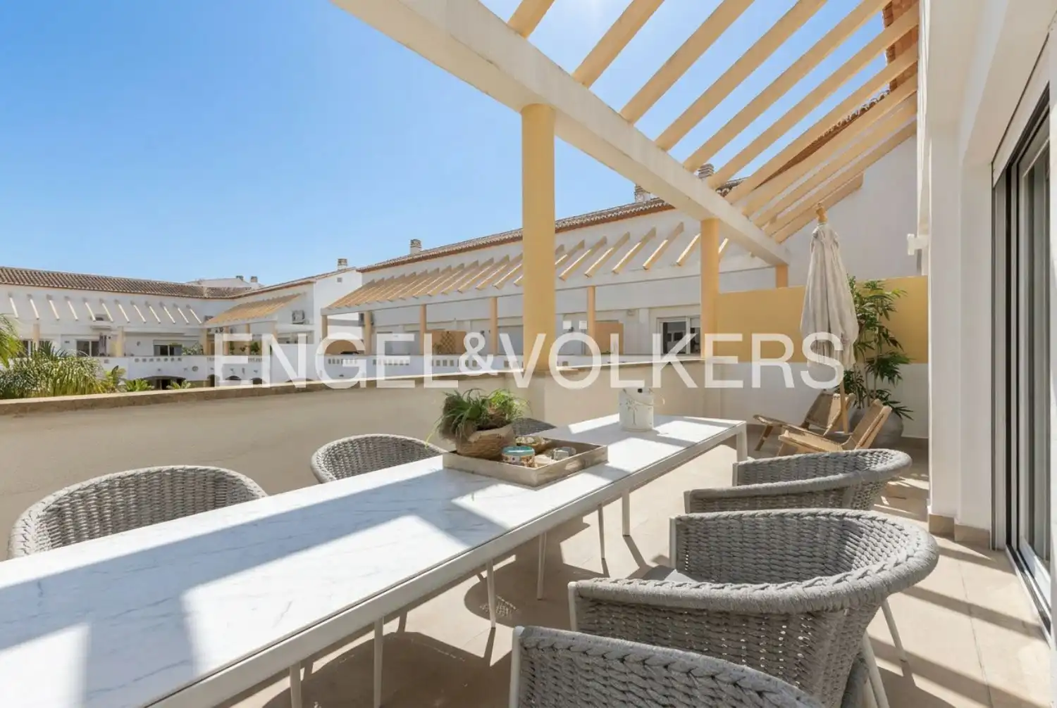 Terrasse von Wohnung zum Verkauf in Jávea / Xàbia mit Klimaanlage, Heizung und Schwimmbad