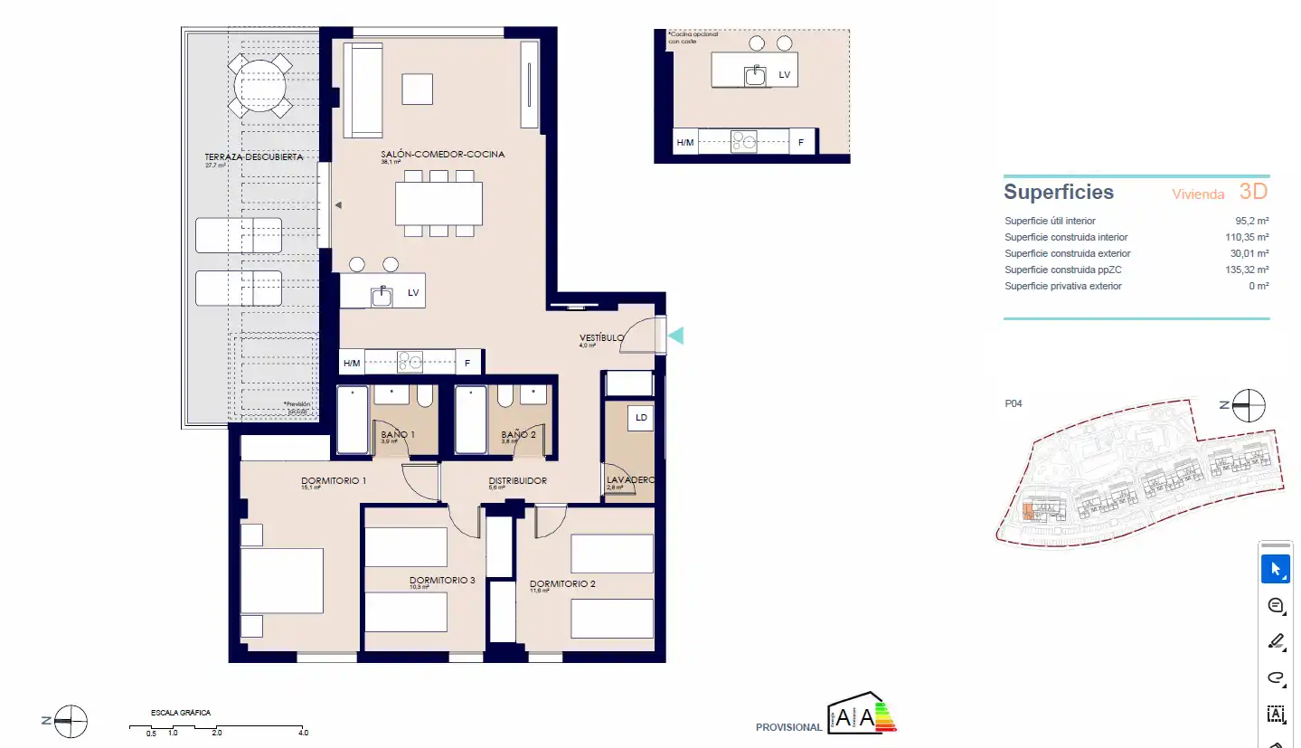 Penthouse with pool for sale in El Verger, imagen 12