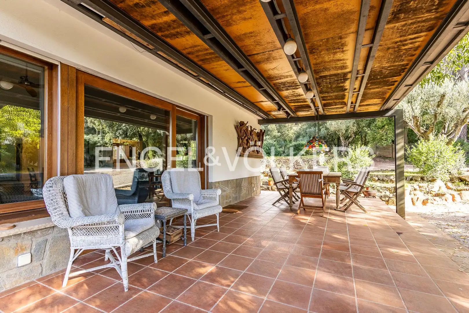 Terrassa de Finca rústica en venda en Bigues i Riells del Fai amb Calefacció, Jardí privat i Terrassa