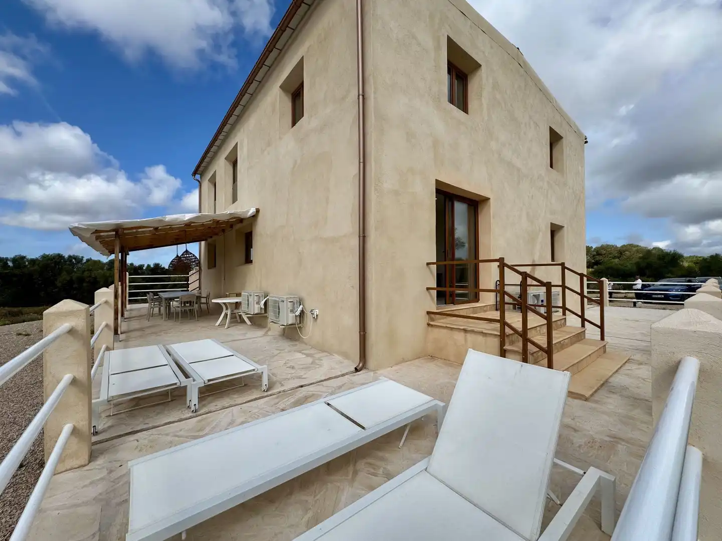 Terraza de Finca rústica de alquiler en Ses Salines con Aire acondicionado, Calefacción y Jardín privado