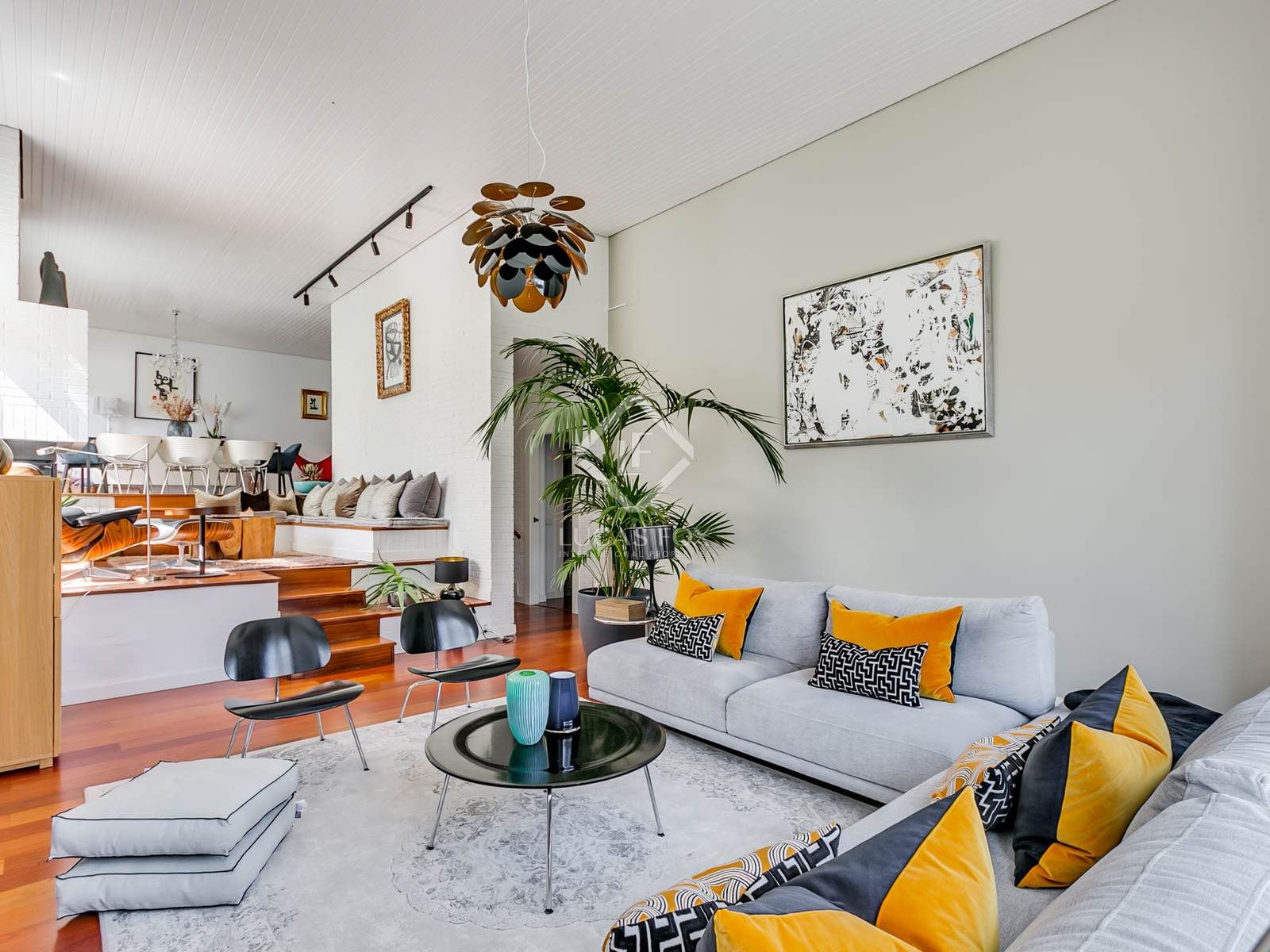 Sala d'estar de Casa o xalet en venda en Algete amb Aire condicionat, Jardí privat i Parquet