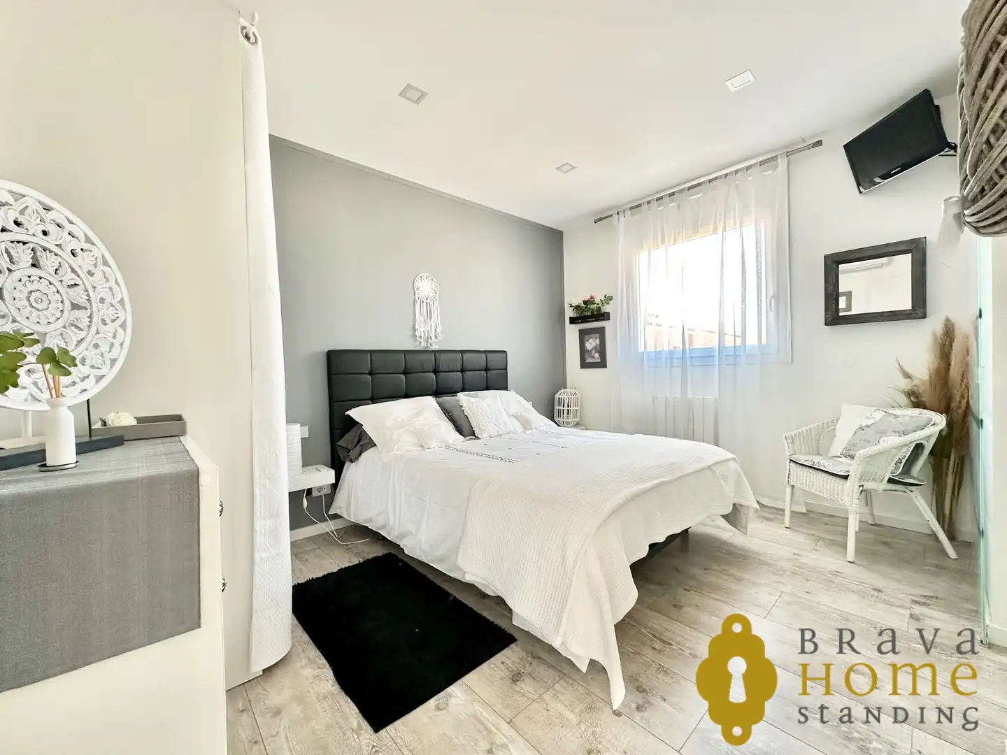 Schlafzimmer von Haus oder Chalet zum Verkauf in Empuriabrava mit Klimaanlage, Heizung und Privatgarten