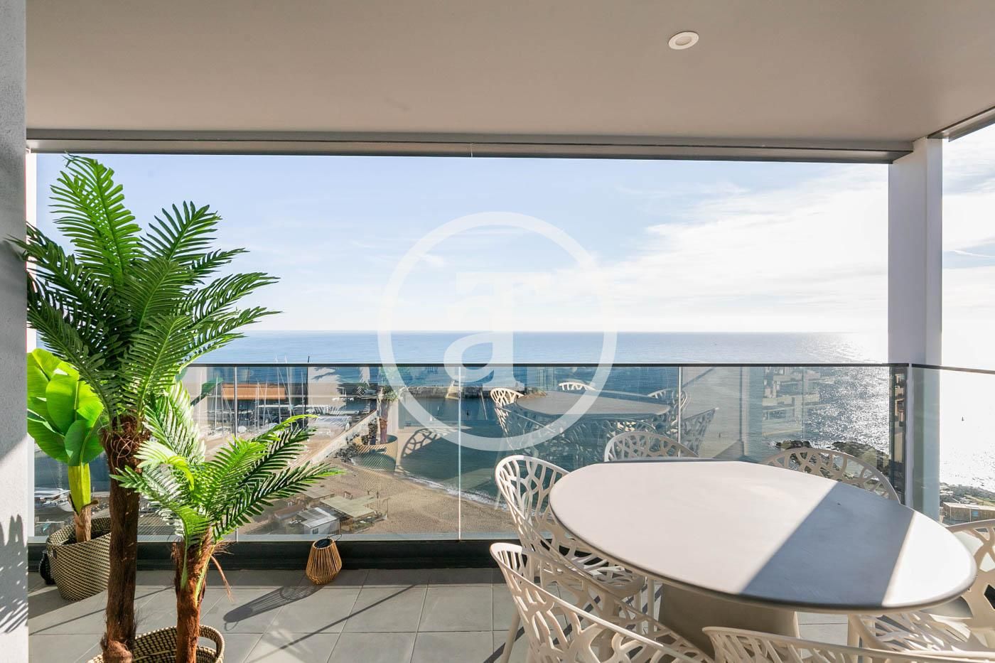 Terrace of Flat to rent in Badalona  with Air Conditioner, Heating and Furnished