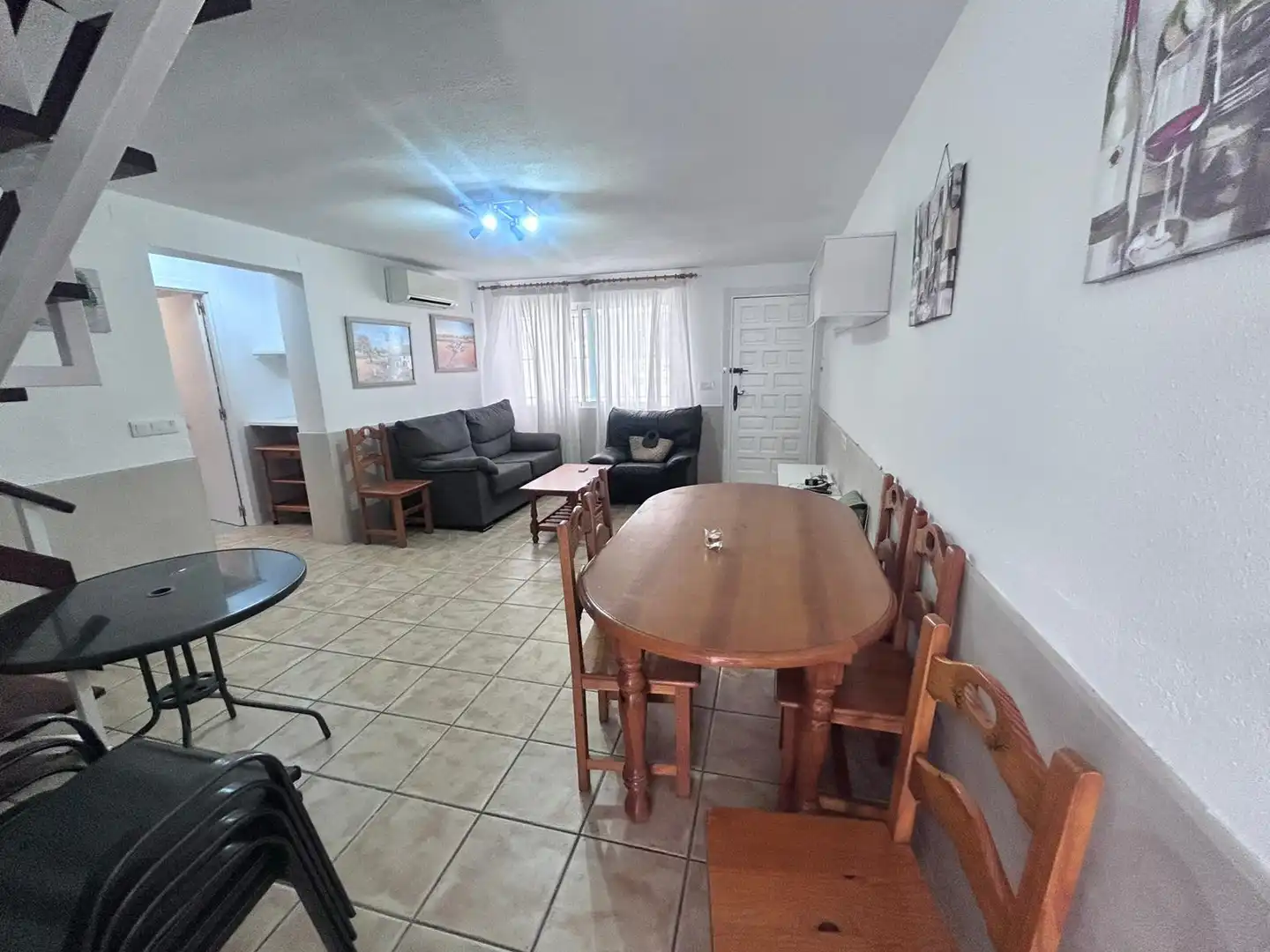 Sala d'estar de Casa adosada en venda en Peñíscola / Peníscola amb Aire condicionat, Terrassa i Moblat