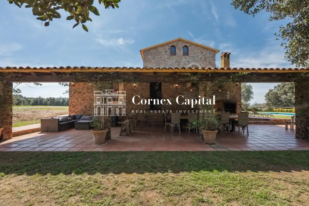 Terraza de Finca rústica de alquiler en Fontanilles con Aire acondicionado, Calefacción y Jardín privado