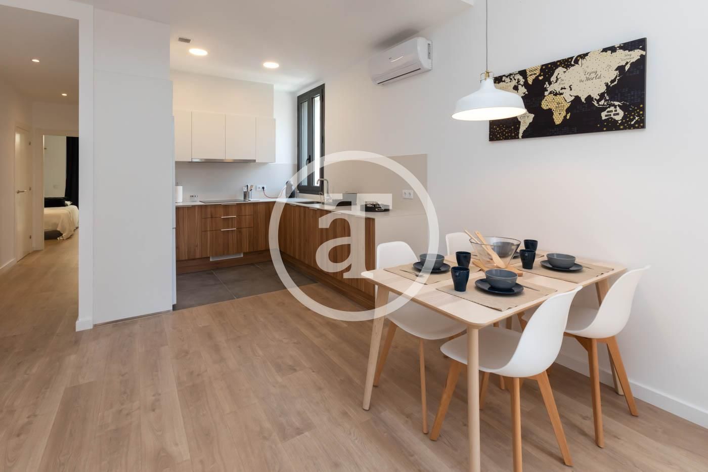 Kitchen of Flat to rent in L'Hospitalet de Llobregat  with Air Conditioner, Heating and Furnished