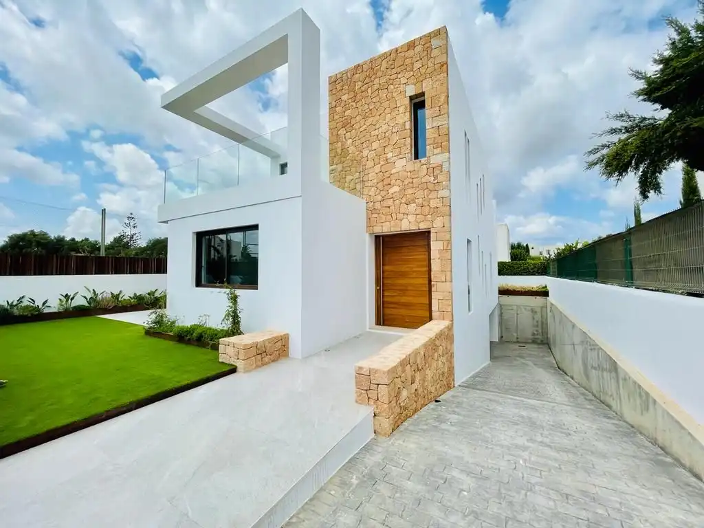 Exterior view of Houses for sale in Santa Eulària des Riu  with Air Conditioner, Heating and Private garden
