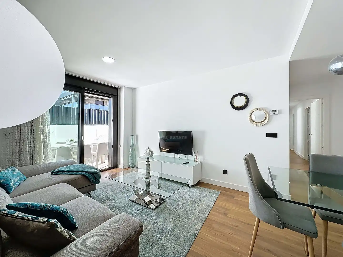 Wohnzimmer von Wohnung zum Verkauf in Sanxenxo mit Heizung, Terrasse und Schwimmbad
