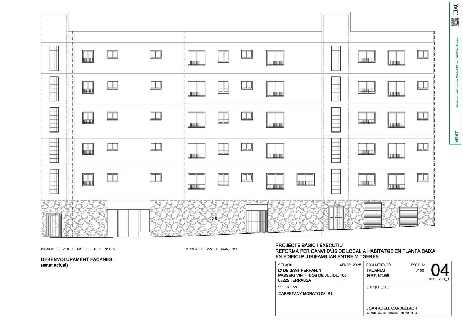 Vista exterior de Piso en venta en Terrassa con Calefacción