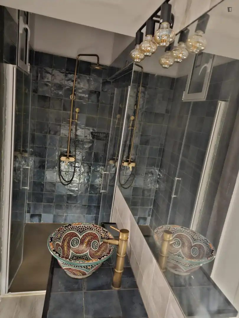 Bany de Apartament de lloguer en Madrid amb Moblat, Microones i Internet