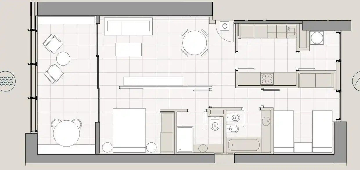 Apartamento en venta en Benidorm con Aire acondicionado, Calefacción y Jardín privado