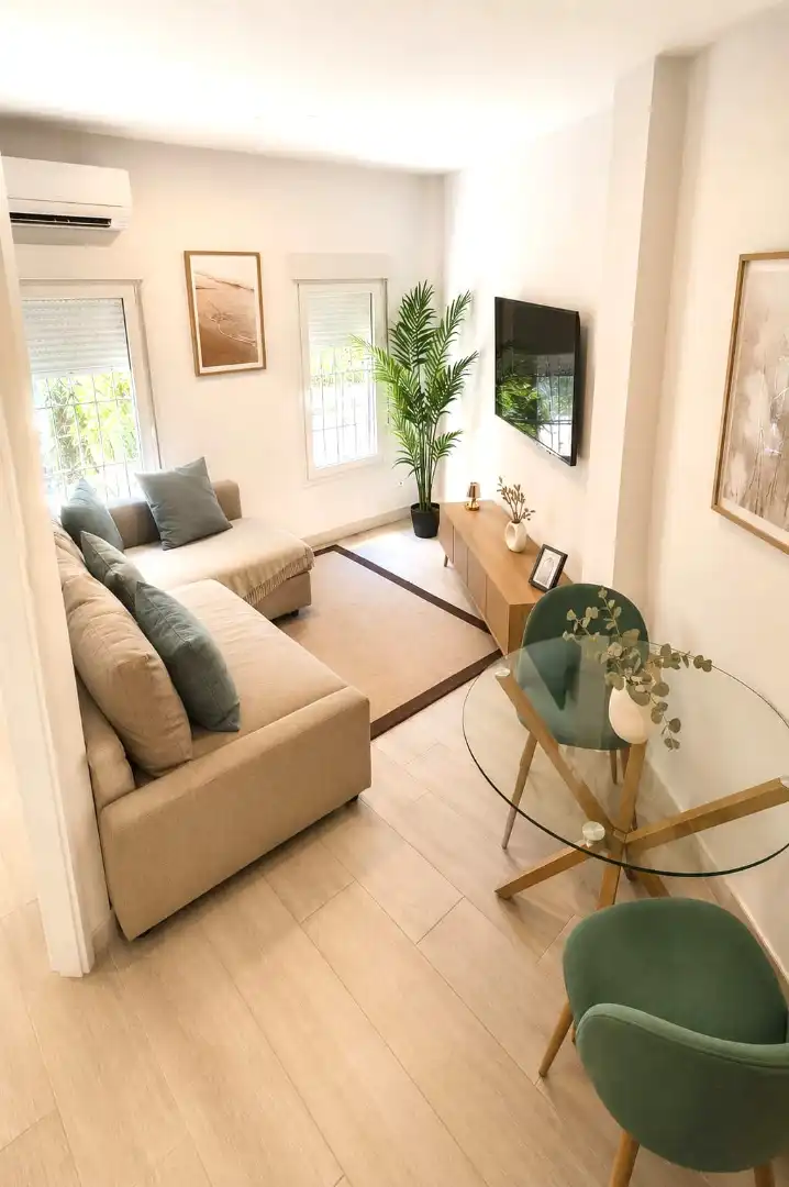 Wohnzimmer von Wohnung zur Miete in Madrid mit Klimaanlage, Heizung und Möbliert