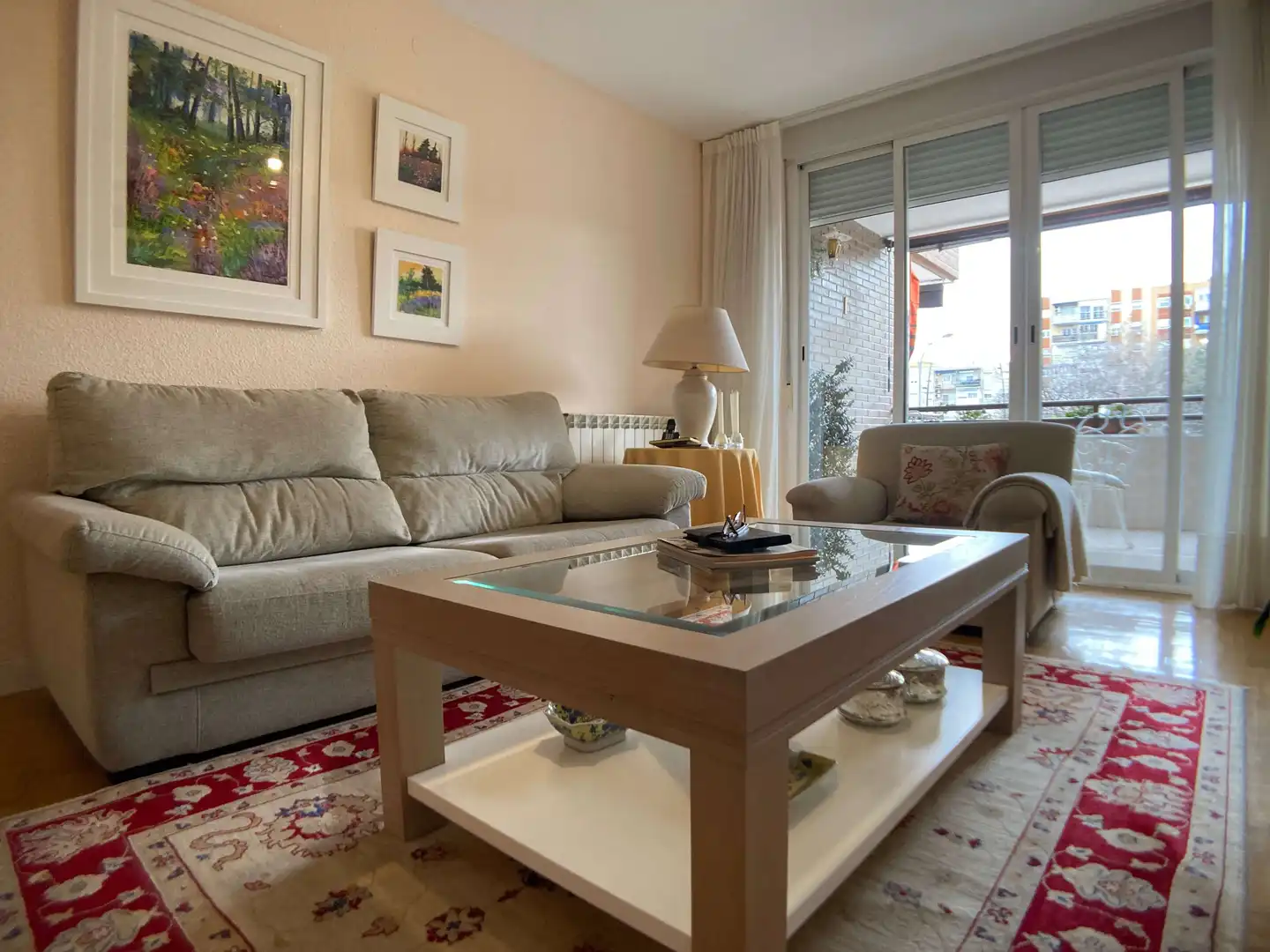 Sala d'estar de Pis de lloguer en Móstoles amb Calefacció, Parquet i Terrassa