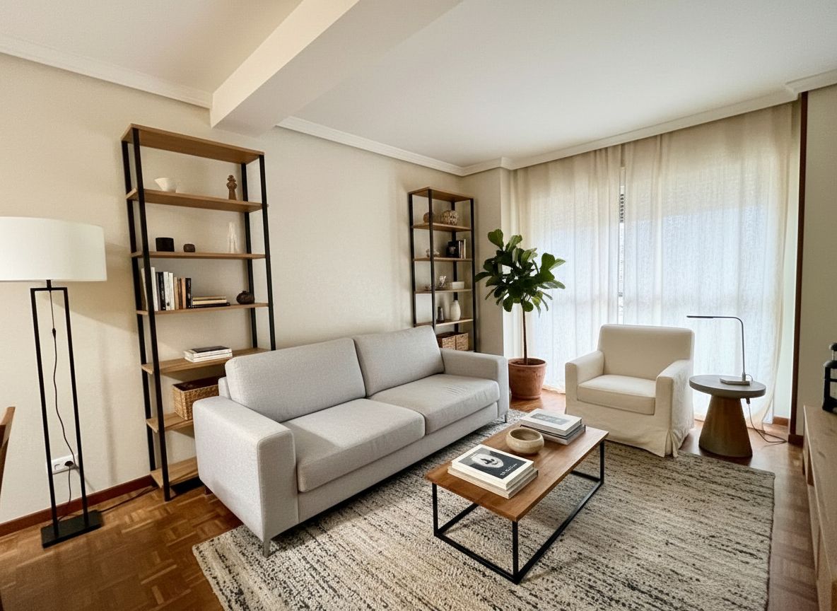 Sala de estar de Piso en venta en  Madrid Capital con Calefacción, Terraza y Trastero