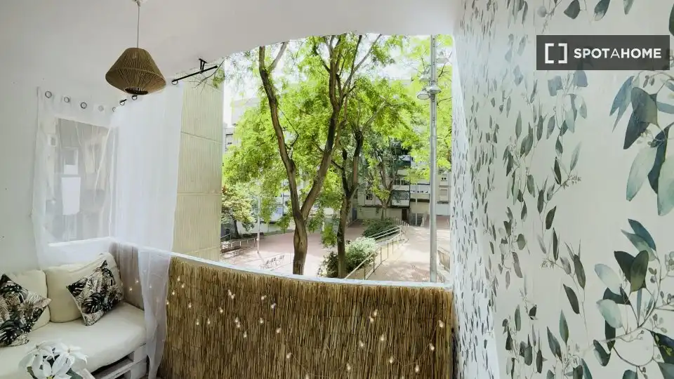 Terraza de Piso para compartir en Barcelona con Aire acondicionado, Terraza y Amueblado